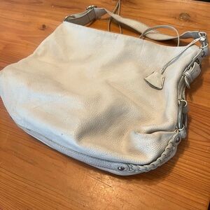 Banana Republic Cream Leather Shoulder Bag